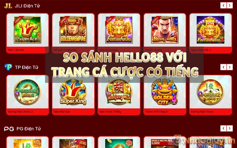 So sánh Hello88 với trang cá cược có tiếng