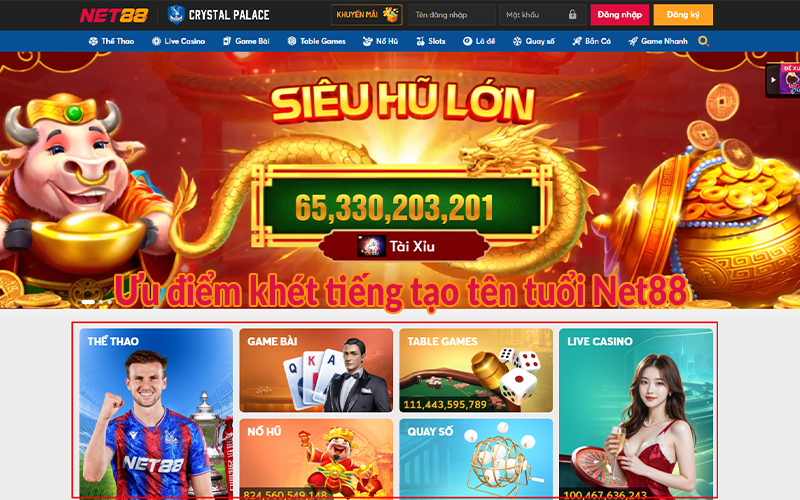 Ưu điểm khét tiếng tạo tên tuổi nhà cái Net88
